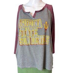Arizona State Sun Devils Women's Gray and Maroon Top Size XL
